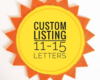 BETWEEN 11-15 LETTERS. custom design banner, wall hanging