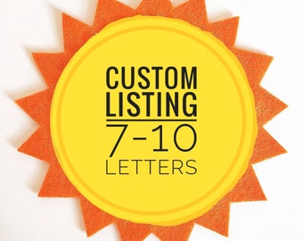 BETWEEN 7-10 LETTERS. custom design banner, wall hanging