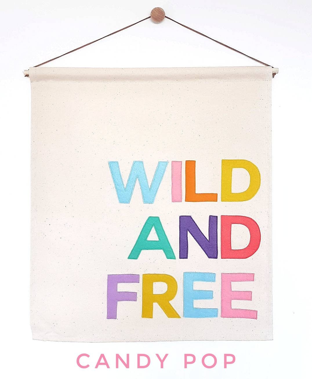 Wild and Free banner wall hanging. As seen on The Toddler | Etsy