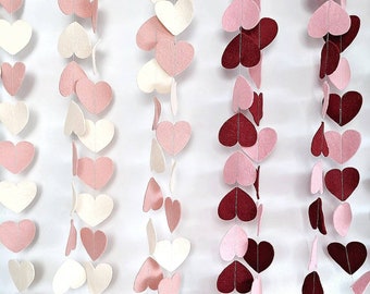 Heart felt garland in 2 colours of your choice.