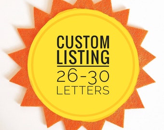 BETWEEN 26- 30 LETTERS. custom design banner, wall hanging