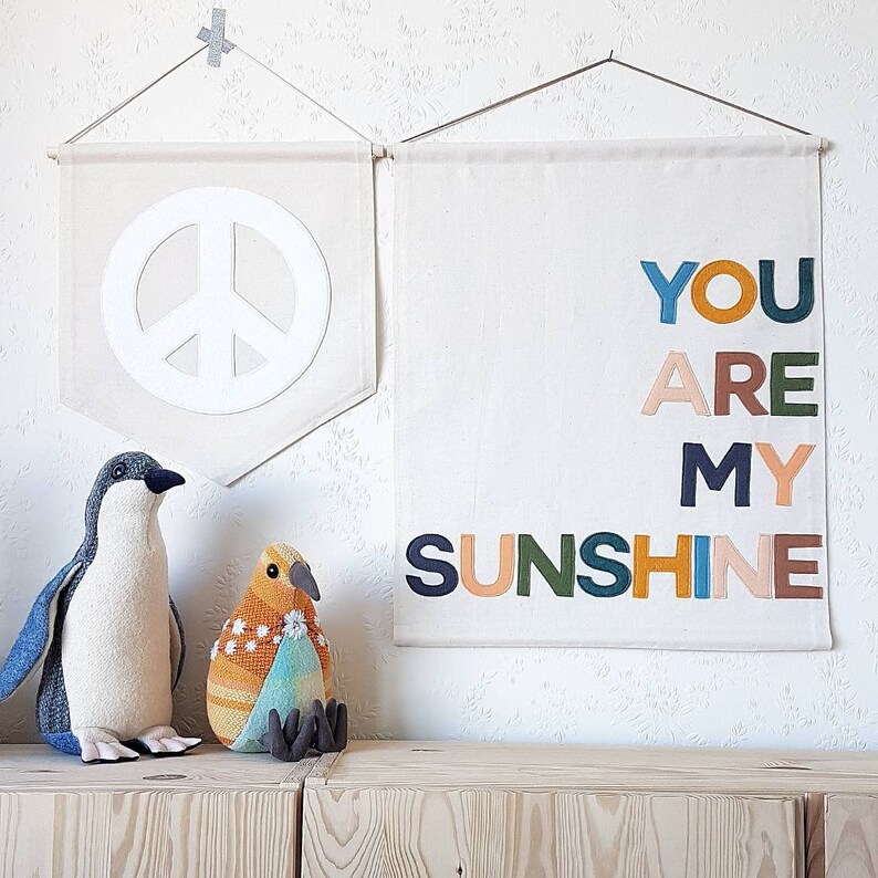 You Are My Sunshine wall hanging in custom colours image 1
