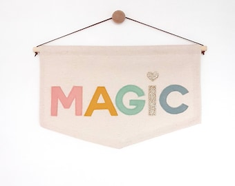 MAGIC Mini banner, wall hanging, in custom colours