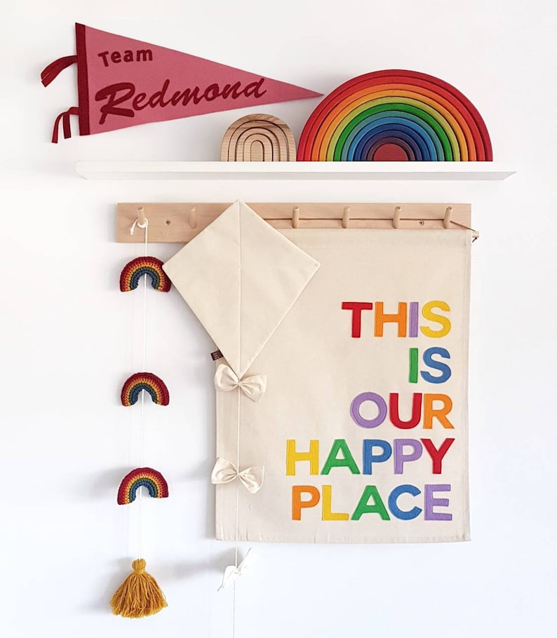 Custom Colour This is Our Happy Place Banner Wall Hanging Etsy