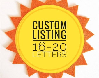 Custom banner with between 16-20 letters in custom colours