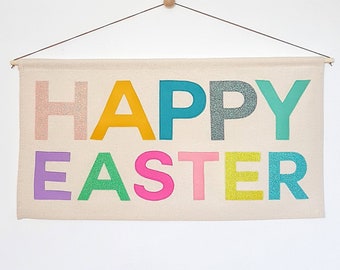 HAPPY EASTER banner in Candy Pop and glitter colours