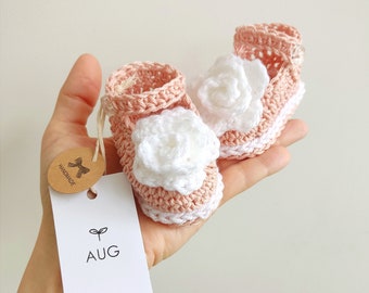 Crochet summer sandals for baby girl, baby shower gift, newborn shoes,