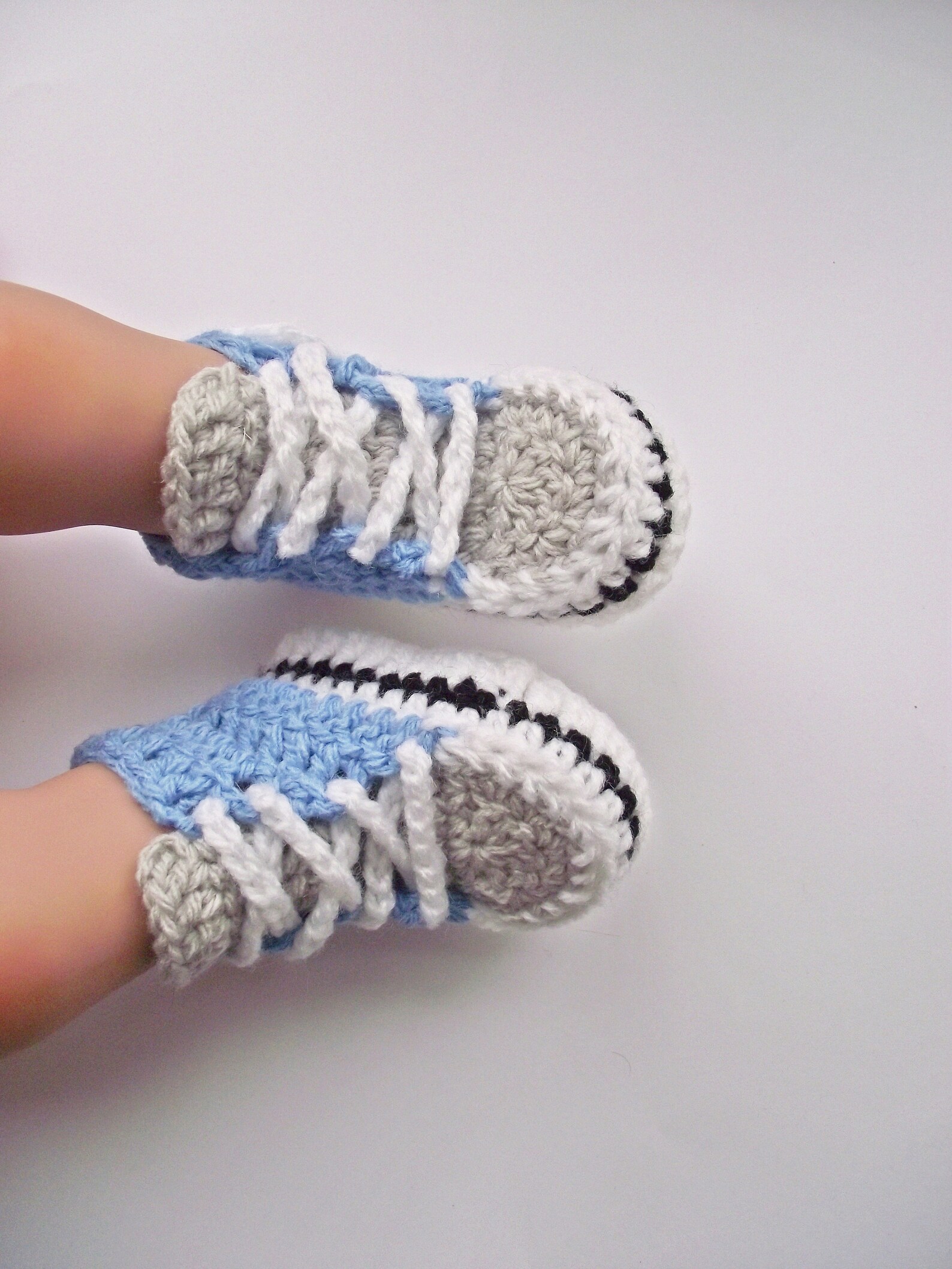 Crochet Baby Sneakers Crochet Baby Boy Booties Crochet Etsy
