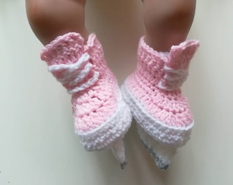 Pink ice hockey skates for baby girl, newborn gift, baby shower gift