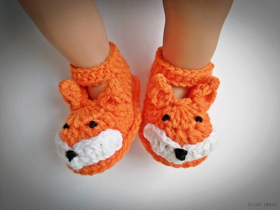 Baby Fox Shoes Crochet Baby Fox Shoes 