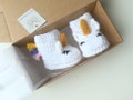 Crochet baby unicorn booties, animal booties newborn, baby shoes crochet, baby shower gift product logo