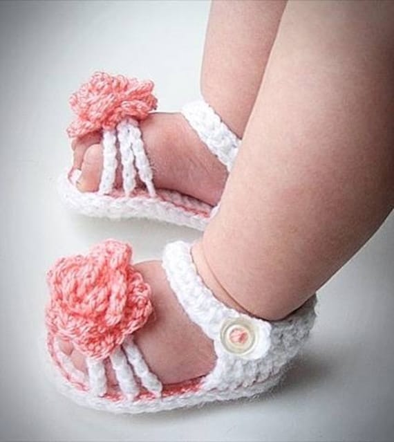 Hakeln Sie Baby Madchen Sandalen Hakeln Baby Madchen Schuhe Etsy