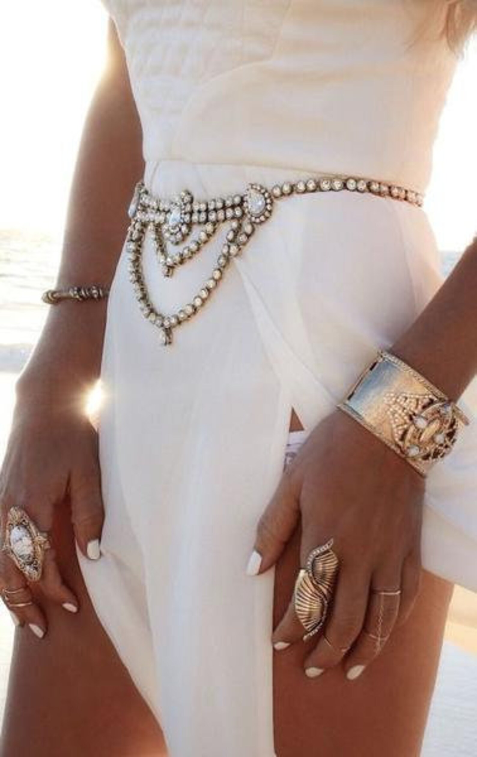 Perfect Day Silver Waist Chain Etsy UK