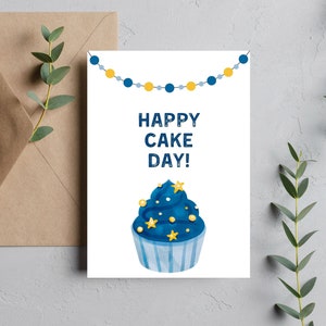 Linda tarjeta de cumpleaños digital con cupcakes para imprimir Descarga digital Descarga instantánea Tarjeta de felicitación de cumpleaños para él para ella
