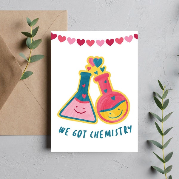 Punny Science Valentine's Day Blank Card Digital Download Downloadable Instant Download & Print Printable Greeting Card