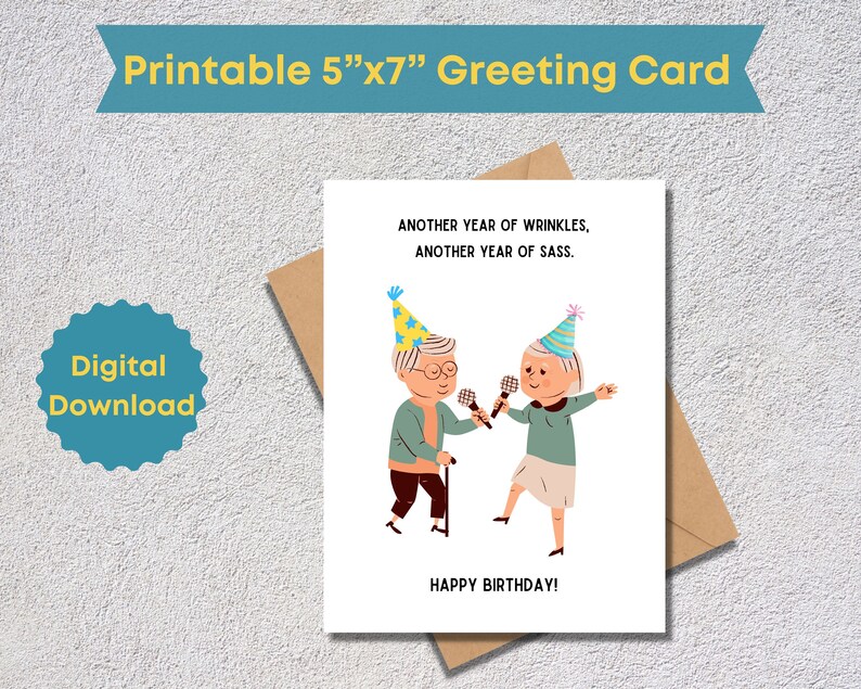Funny Birthday Card Printable Joke Birthday Card Witty &amp; Sarcastic ...
