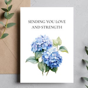 Tarjeta de condolencias Tarjeta de momentos difíciles Tarjeta en blanco con flores y naturaleza Descarga digital Descarga instantánea e impresión Tarjeta de felicitación imprimible