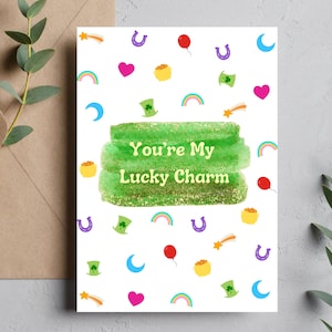 Du bist mein Glücksbringer Blanko Karte Digitaler Download & Druck Druckbare Grußkarte, Jubiläum, Valentinstag, St Patrick's Day
