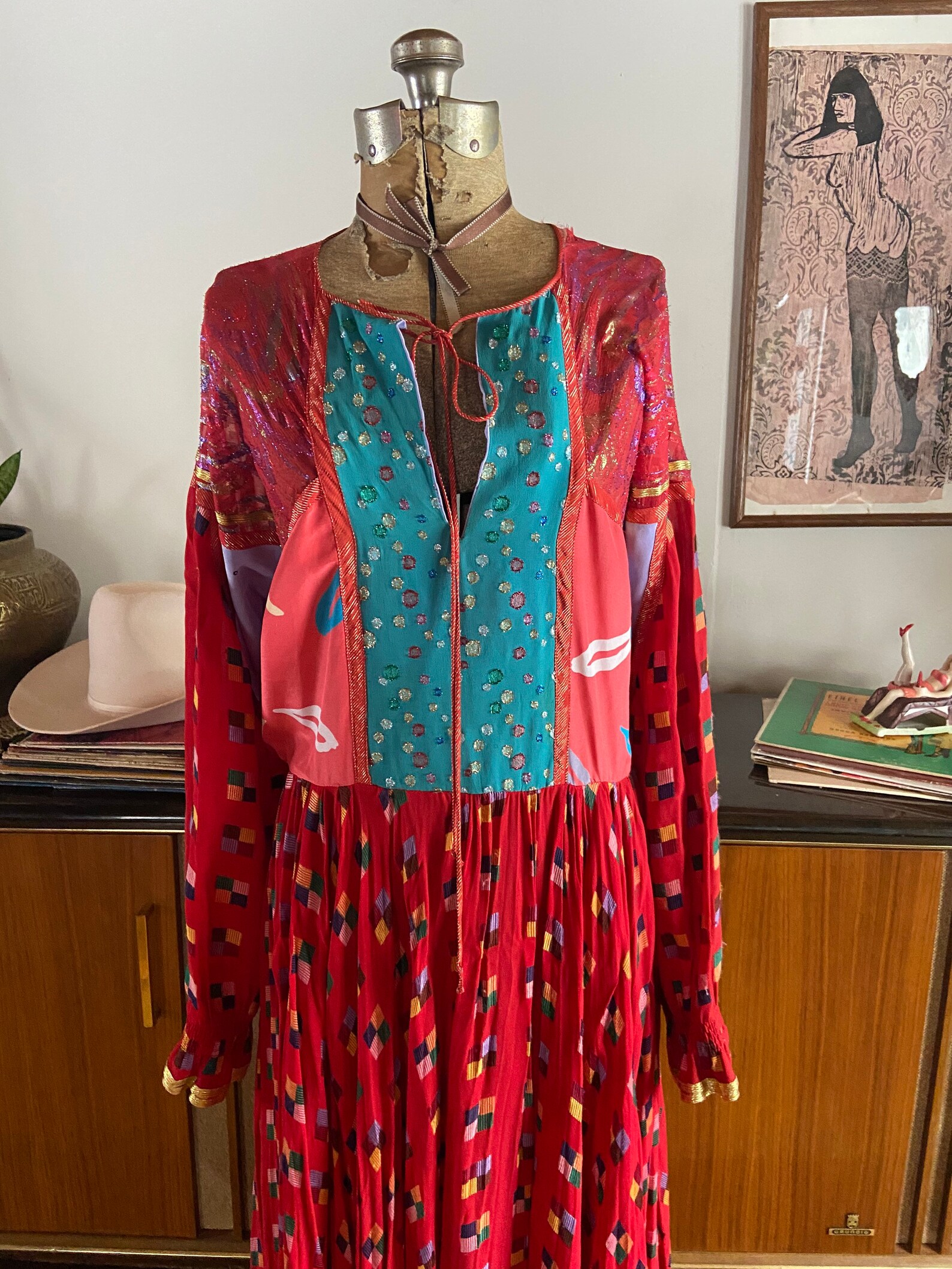 1970s Koos Van Den Akker Print Dress