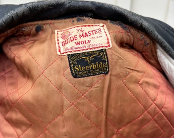 50s 60s GUIDE MASTERヴィンテージレザージャケット Vintage 1950s the Guidemaster by Wolf Leather Jacket / Steerhide