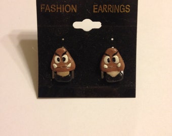 Goomba earrings inspired by Super Mario