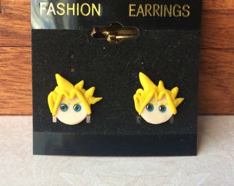 Cloud Strife earrings inspired by Final Fantasy VII