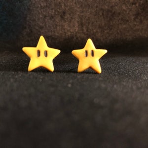 Star earrings inspired by Super Mario Bros