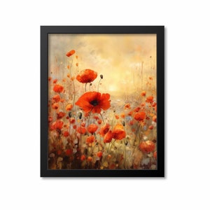 Poppy Watercolor Flower Art Print, Botanical Art Print, Flower Wall Art, Flower Print, Floral Print, Orange Flower, Orange Poppy Print