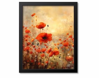 Poppy Watercolor Flower Art Print, Botanical Art Print, Flower Wall Art, Flower Print, Floral Print, Orange Flower, Orange Poppy Print