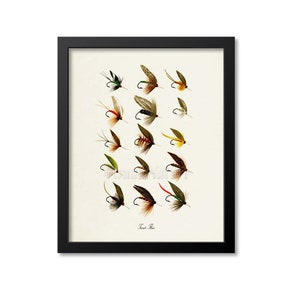 Trout Flies Art Print, Fly Fishing Art Print, Trout Fly Fishing Wall Art Decor