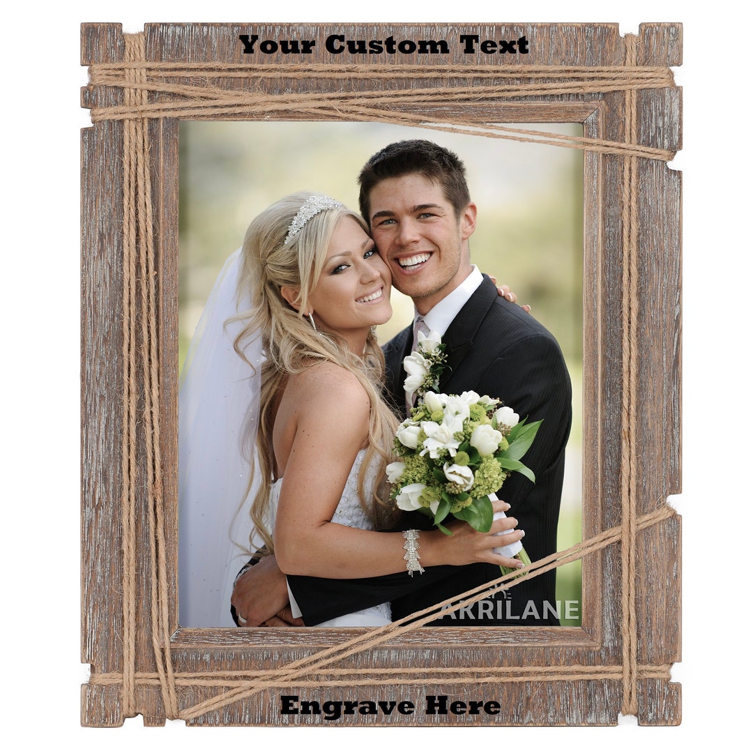 Custom Wooden Picture Frame Personalized Distressed Photo Frames Vintage Style Rustic Looking