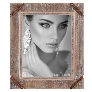 Wooden Picture Frame | Vintage Style Rustic Looking Wood Frames For Table Top or Wall Display | Distressed Photo Frames | Style D