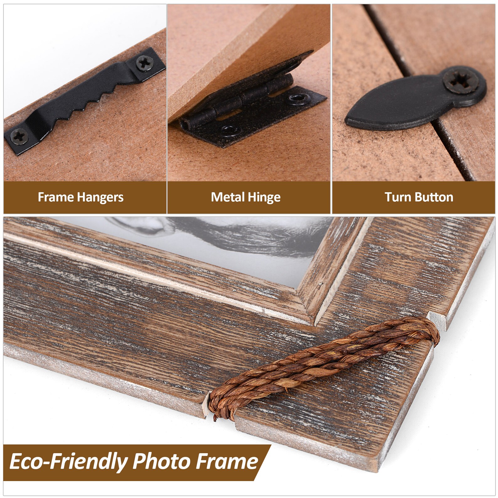 Wooden Picture Frame Vintage Style Rustic Looking Wood Etsy