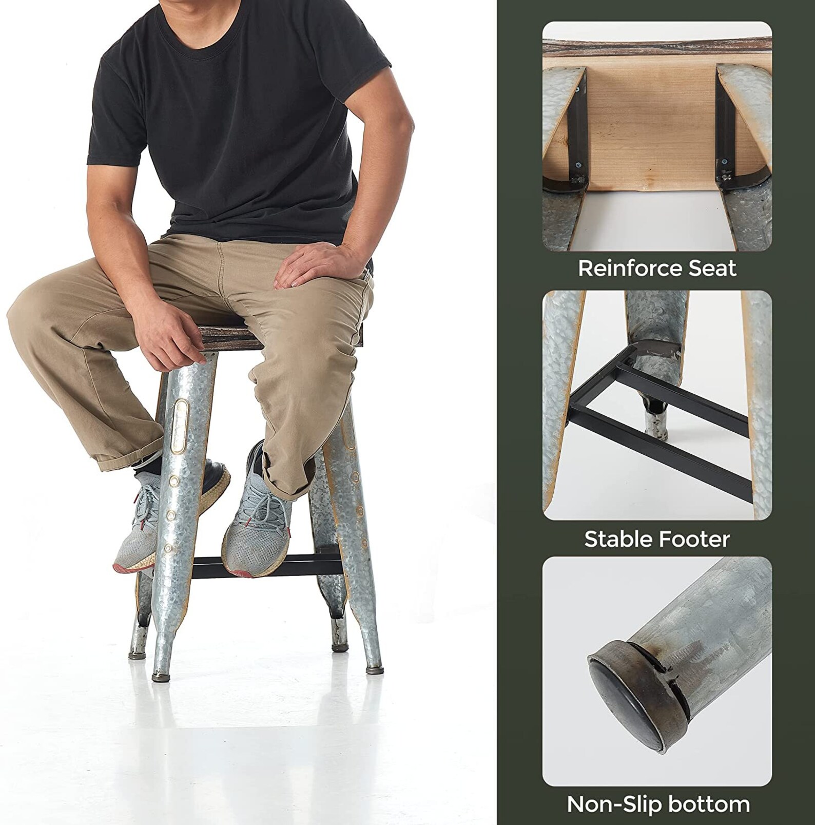 Metal Counter Height Stools Set of 2 Counter Height 23.5 Etsy