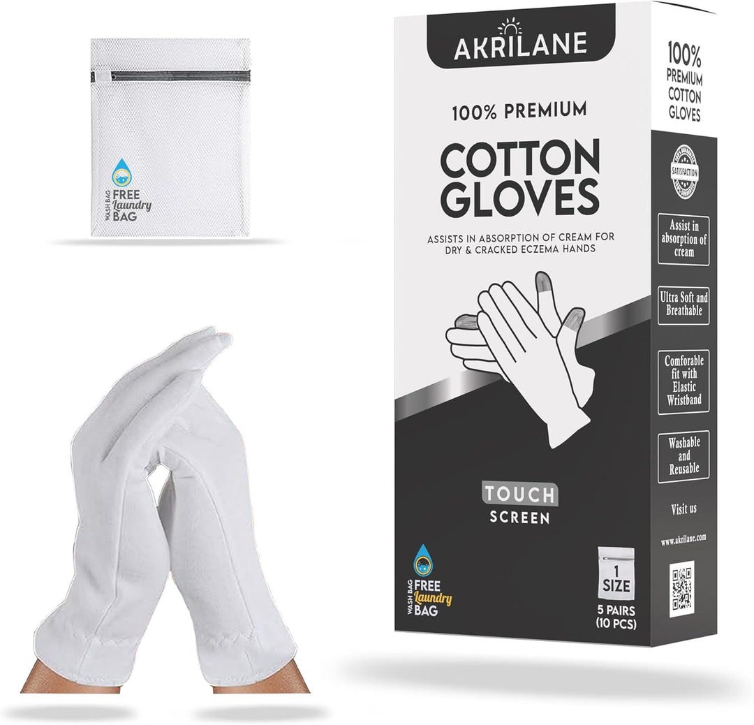 Touch Screen Size Large Pairs 100% Cotton Gloves for Dry Hands