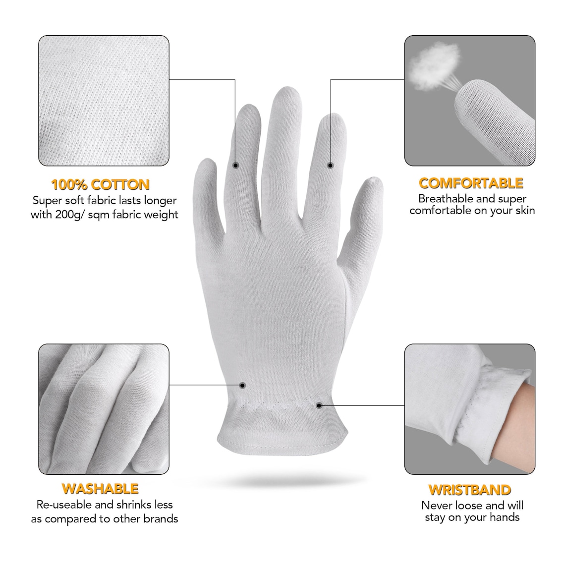 Cotton Gloves For Dry Hands Moisturizing Overnight Eczema Etsy