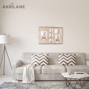 6 Openings Collage Photo Frame with Real HD Acrylic – Rustic Looking Wall Hanging Wooden Picture frame with 3x3, 3.5x5, 4x6 and 5x7 Openings