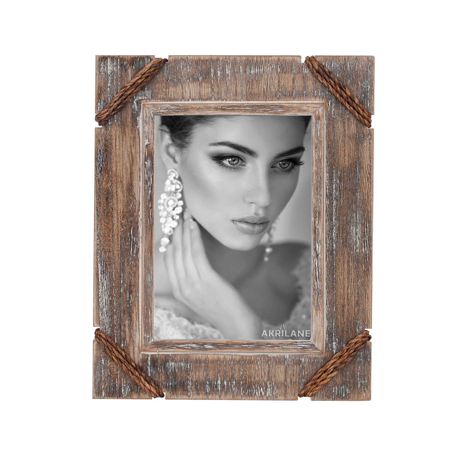 Wooden Picture Frame Vintage Style Rustic Looking Wood Etsy