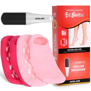 Moisturizing Socks for Dry Feet | Gel Socks for Cracked Heels, Dry Feet, Dry Heels | Spa Foot Socks for Dry Cracked Feet for Women | 2 Pairs