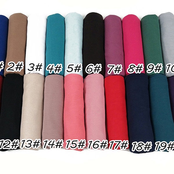 AKRILANE Stretchy Plain Jersey Maxi Hijab Scarf Shawl Head Wrap - 33 Unique Colors