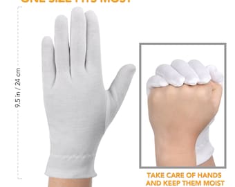 Cotton Gloves for Dry Hands Moisturizing Overnight Eczema
