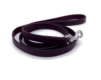 6 ft Leather Dog Leash With Padded Handle Full Grain Bridle Leather