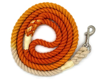 5ft Rope Dog Leash Ombre Braided 100% Cotton Multi-colored
