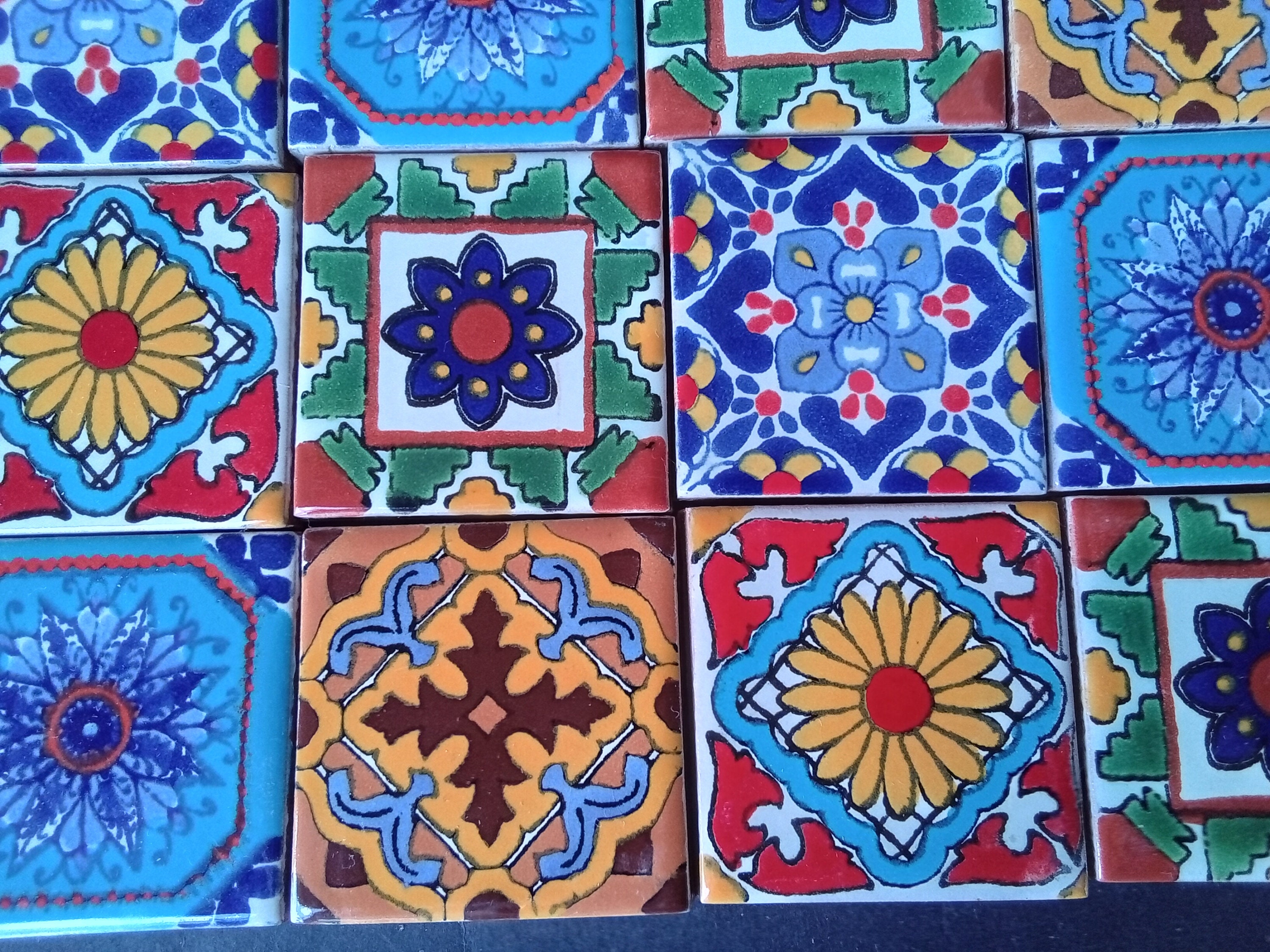 Mexican Talavera Tiles X 12 5cm X 5cm Each Tile Etsy Australia