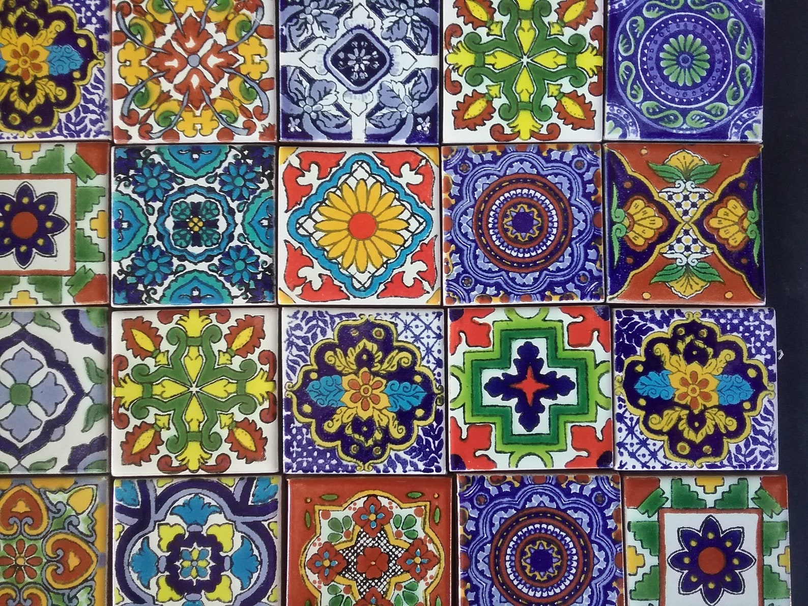 MEXICAN TALAVERA TILES x 25 5cm x 5cm each set K Etsy