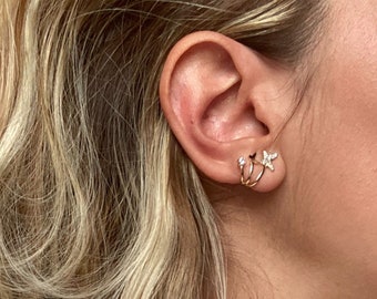 3 in 1 イヤリング、3 in 1 バタフライイヤリング、