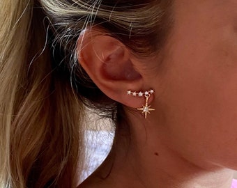 Rhinestone Ear Climber Earrings