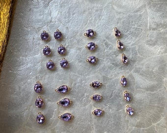 24ピースジュエリーメイキングスターターキット、色が変わるラインストーン、DIYジュエリーラインストーンファインディング、ジュエリーメイキング用ラインストーンチャーム