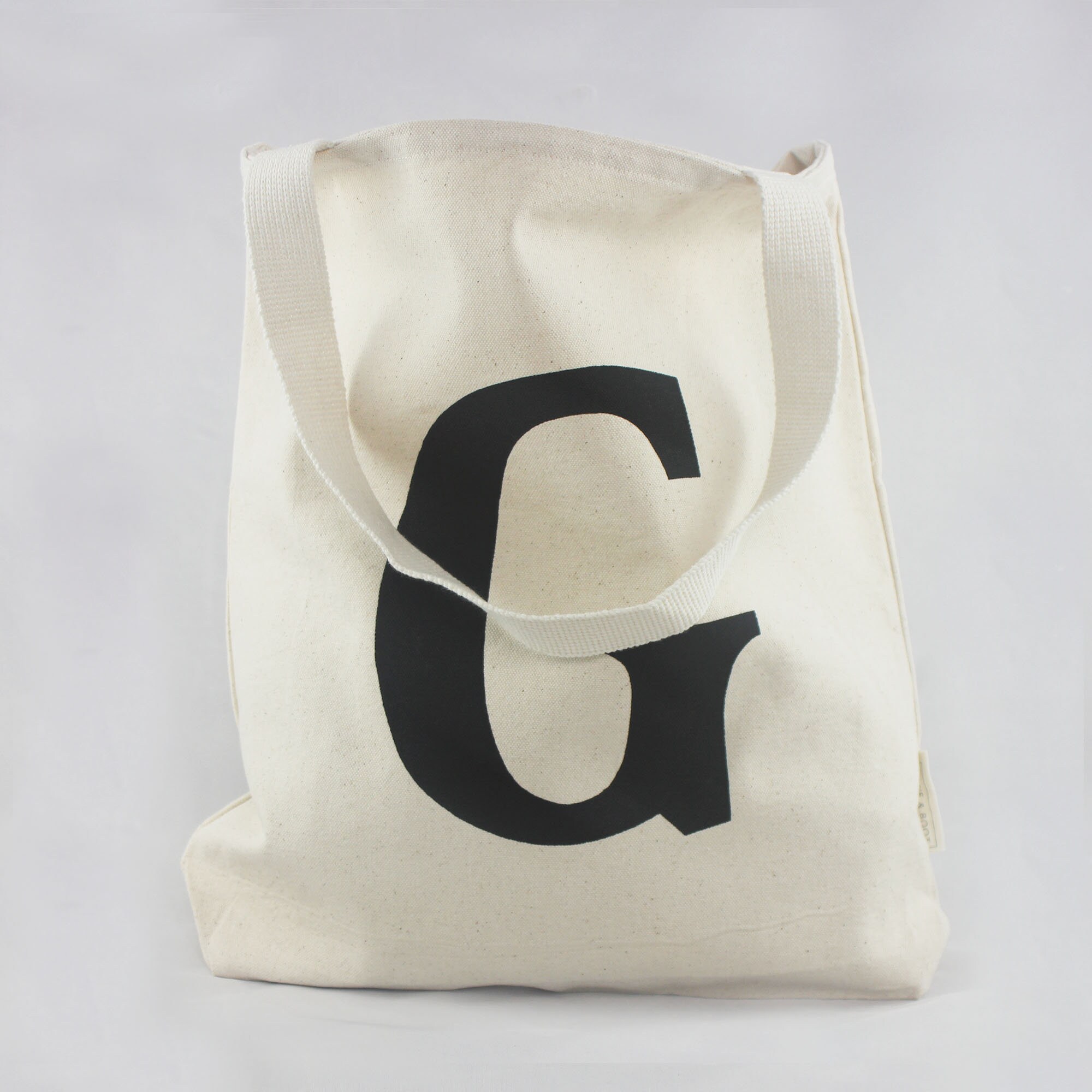 Initial letter canvas tote bag Etsy