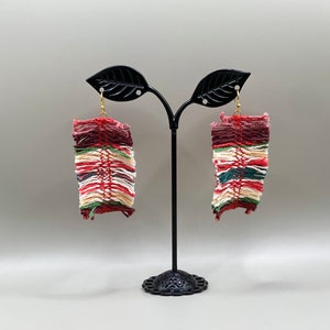 Cotton Fabric Fringe Earrings